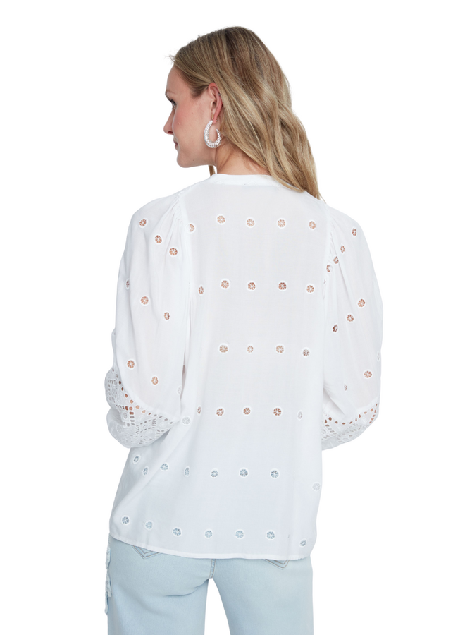 Renuar Eyelet Top in White