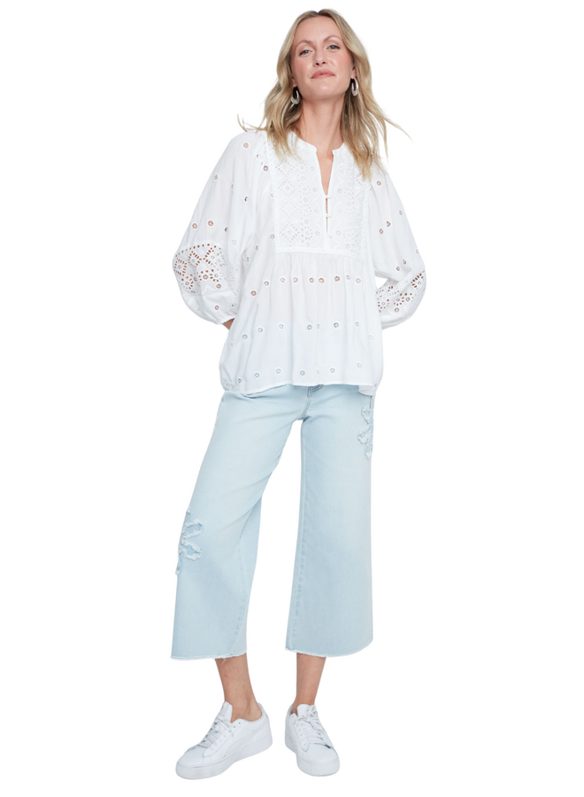 Renuar Eyelet Top in White