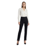 Renuar Pull-On Front Seam Pant in Black