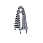 Cotton Stripe Scarf In Navy