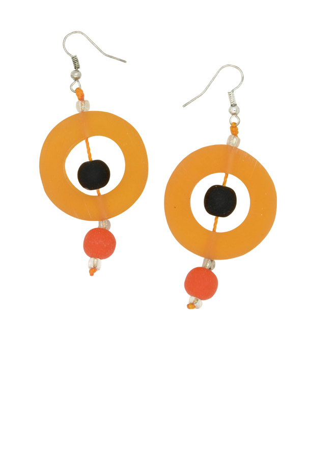 Orange & Black Resin Earrings