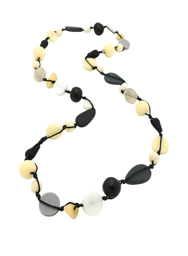 Tie Up In Neutrals Resin Necklace