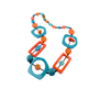 Blue And Orange Resin Necklace