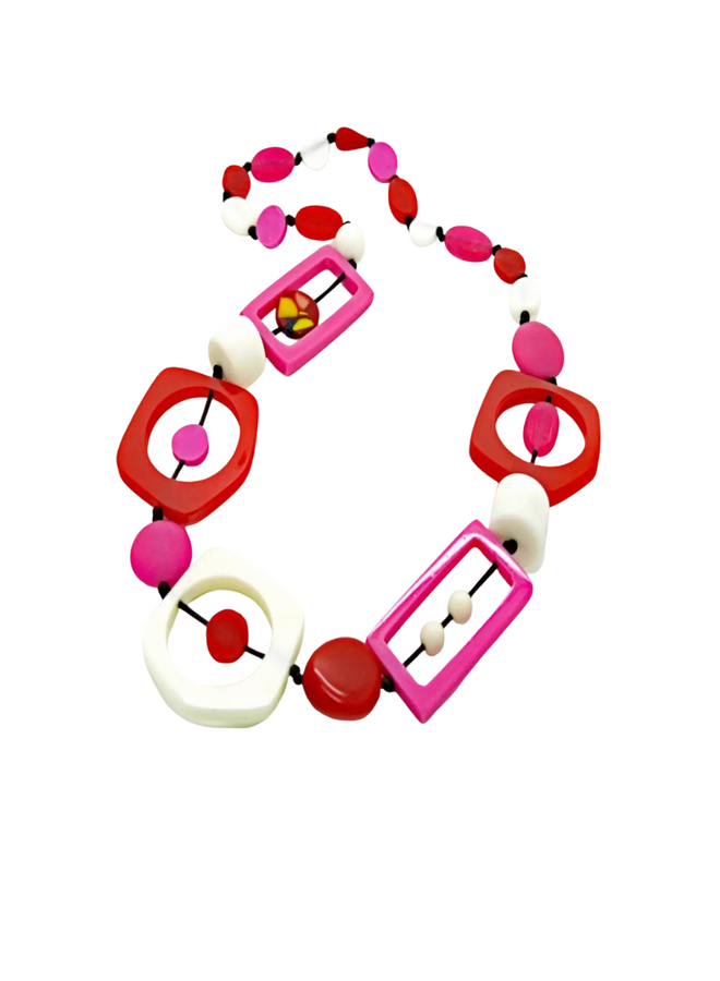 Love Pink Resin Necklace