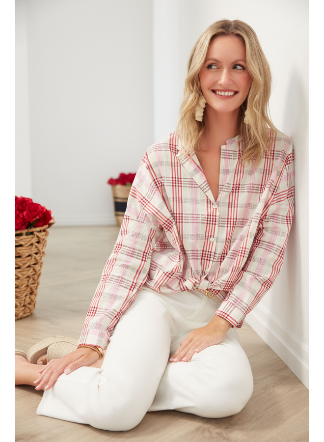 Renuar Scarlet Plaid Blouse