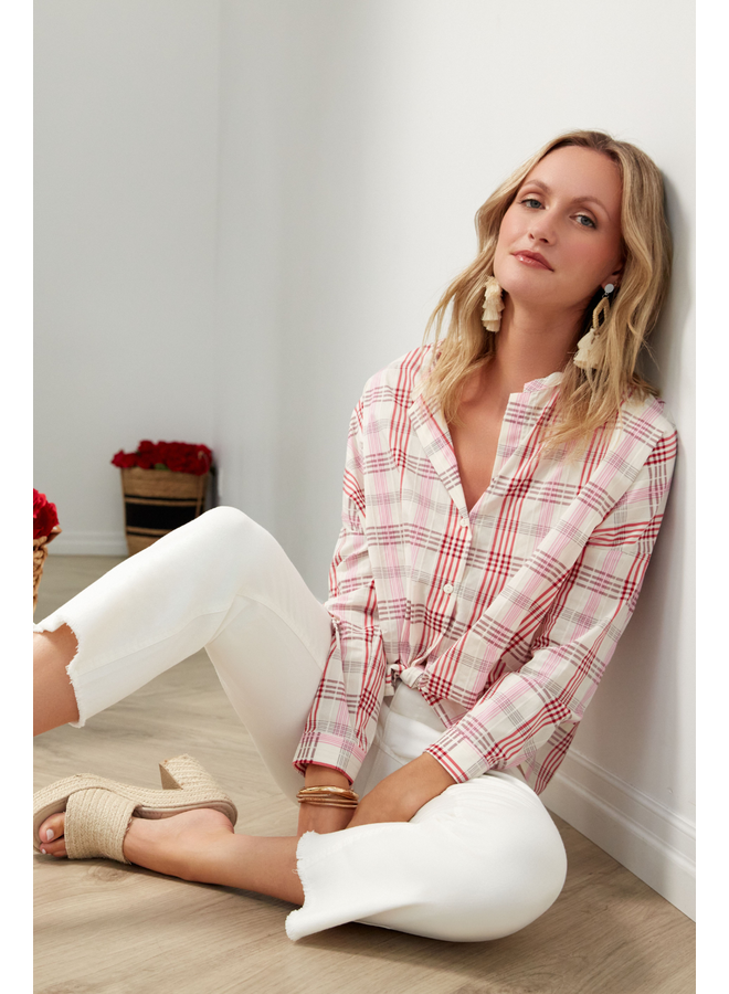 Renuar Scarlet Plaid Blouse