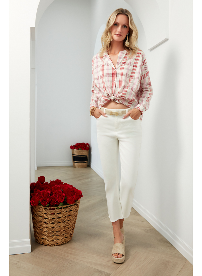 Renuar Scarlet Plaid Blouse