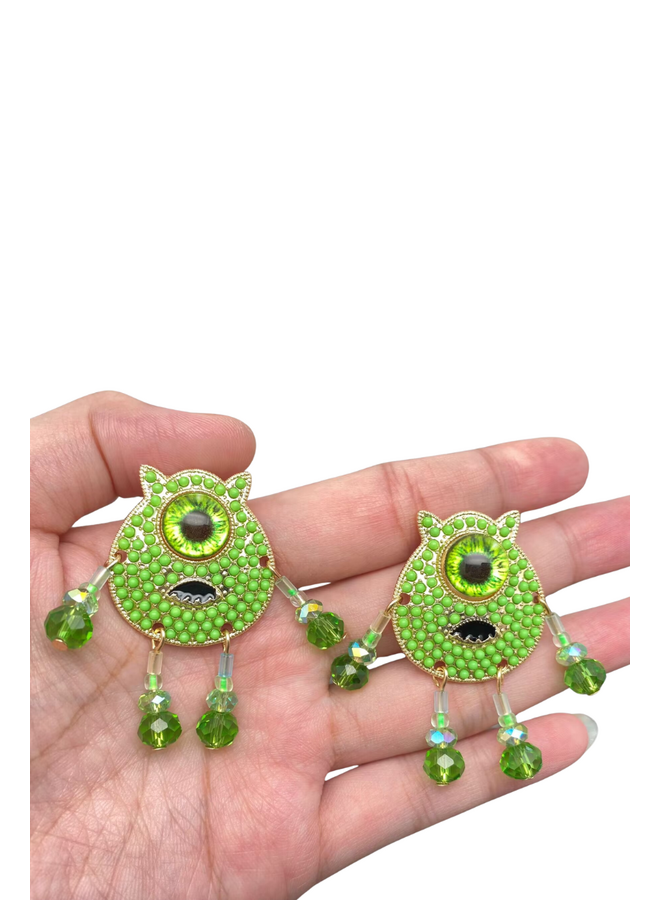 Big Eye Green Monster Earrings