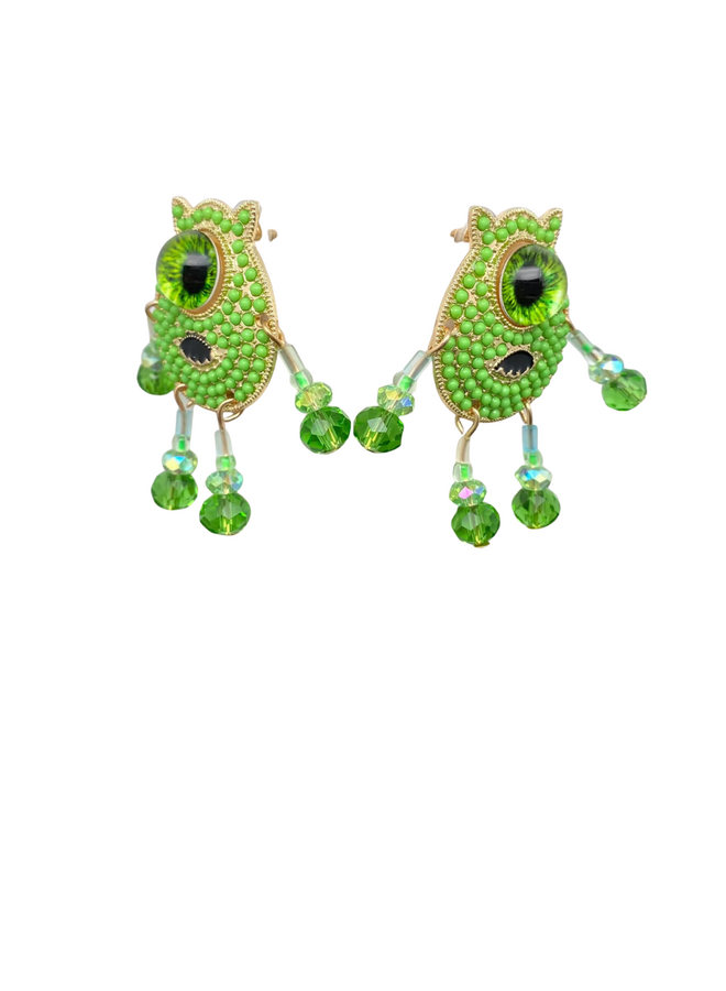 Big Eye Green Monster Earrings