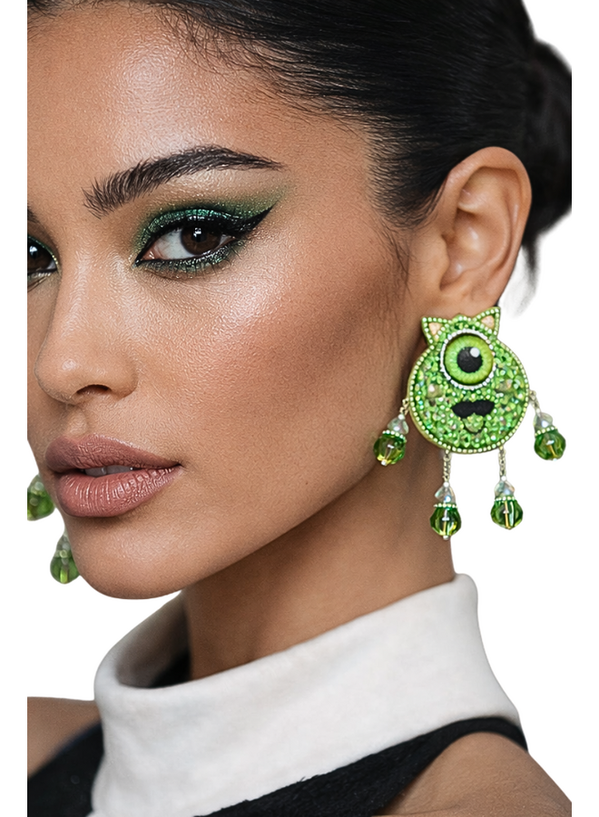 Big Eye Green Monster Earrings
