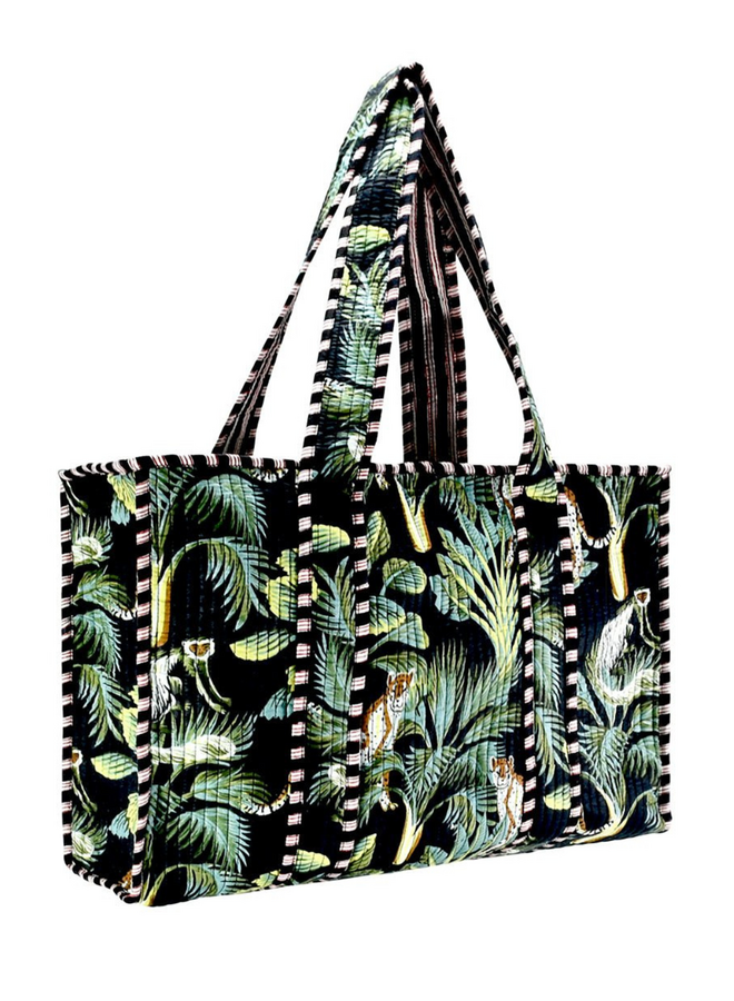 Small Jungle Tote Bag in Black