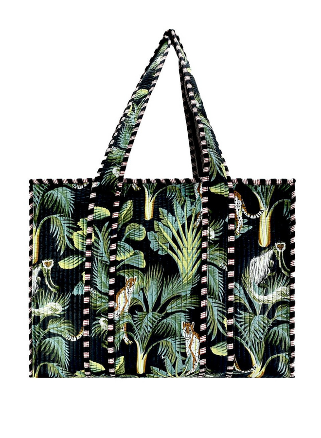 Small Jungle Tote Bag in Black