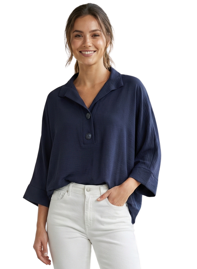 Renuar On Demand Blouse In New Midnight