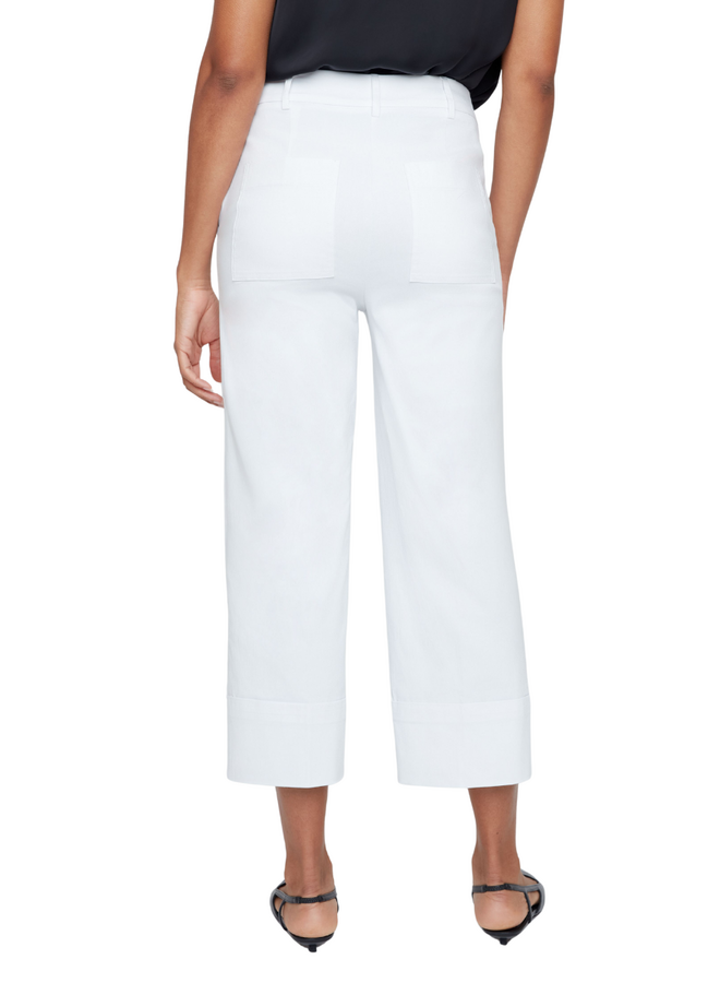 Renuar Lux Cuffed Crop Pant in White