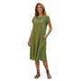 Saga Classic Linen Dress In Kiwi