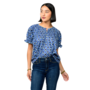 Ivy Jane Blue Smocked Neck Top