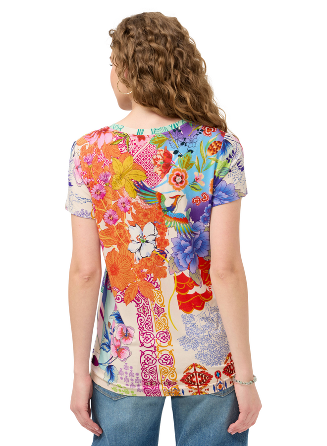 Johnny Was McDreamer Janie Favorite Short Sleeve V-Neck Tee