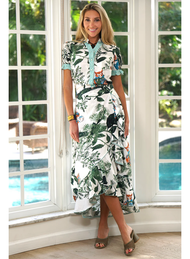 Just Darviny Flounce Skirt Botanical