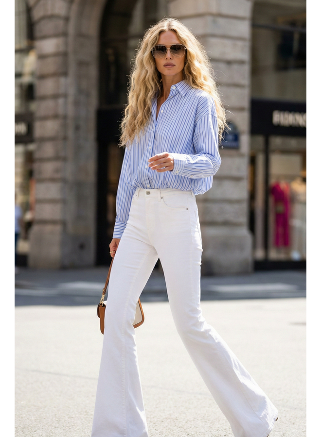 Noen Stripe Shirt In Pale Blue