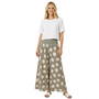 Linen Palazzo Polka Dot Pants in Taupe/White