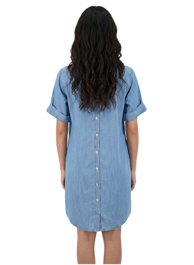 Toofan Summer Chambray Dress in Light Wash