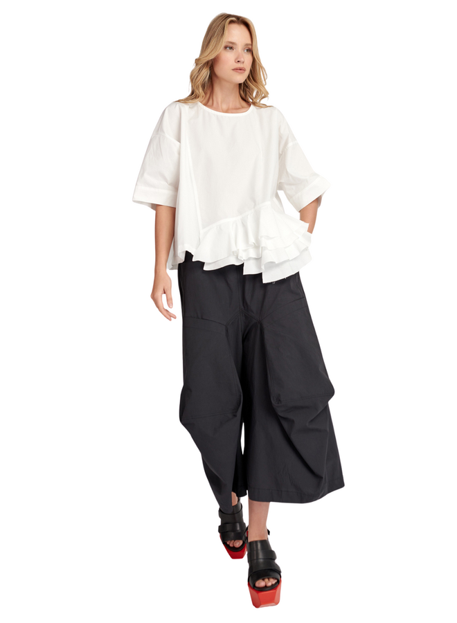 Alembika Urban Match Ruffled Top in White