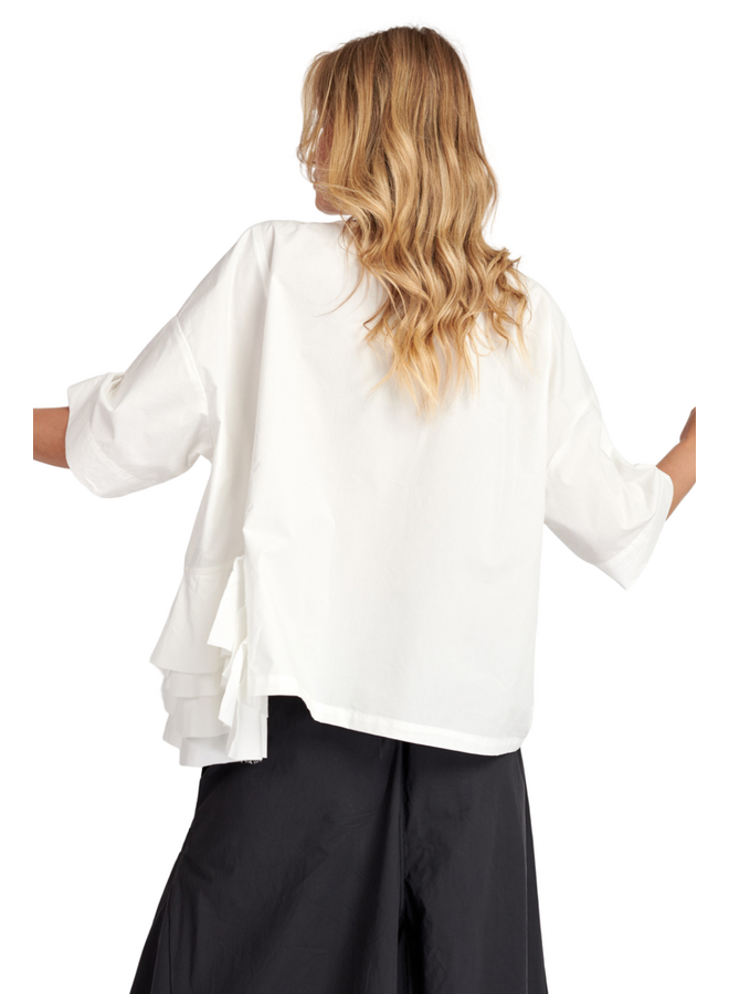 Alembika Urban Match Ruffled Top in White