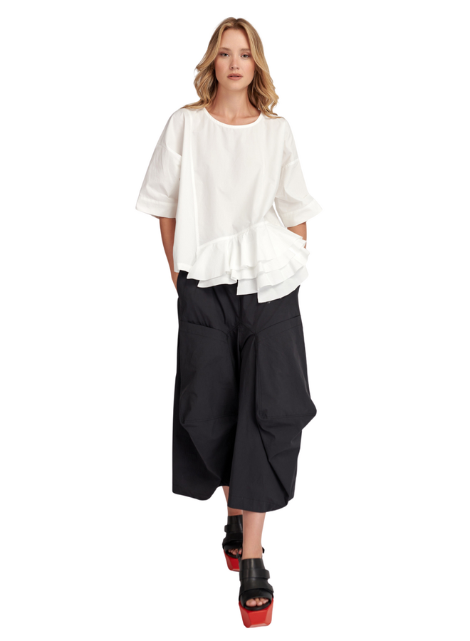 Alembika Urban Match Ruffled Top in White
