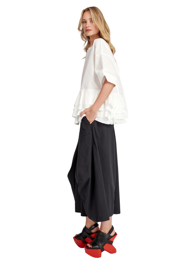 Alembika Urban Match Ruffled Top in White