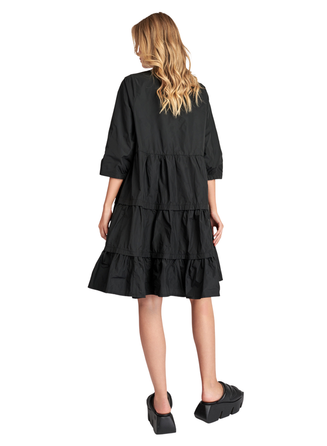 Alembika Urban Tiered Mini Dress in Black