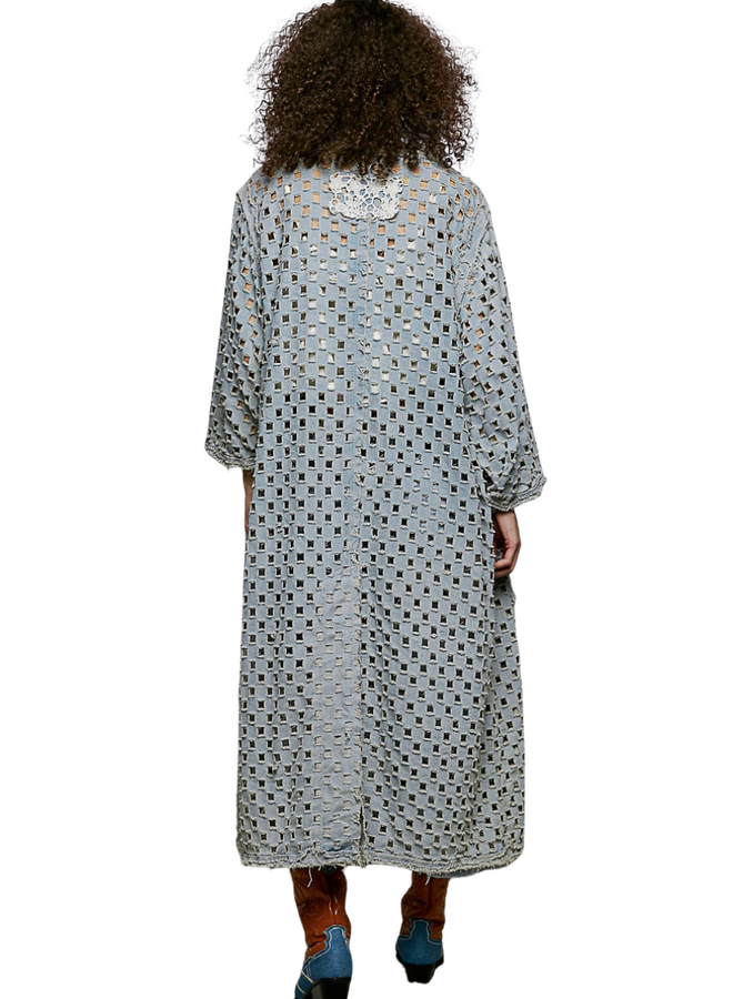 Light Denim Cut Out Duster