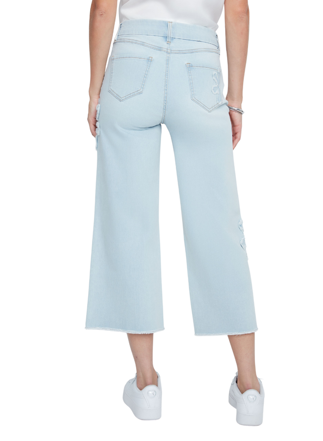 Renuar Daisy Cropped Wide Leg Jean in  Light Wash