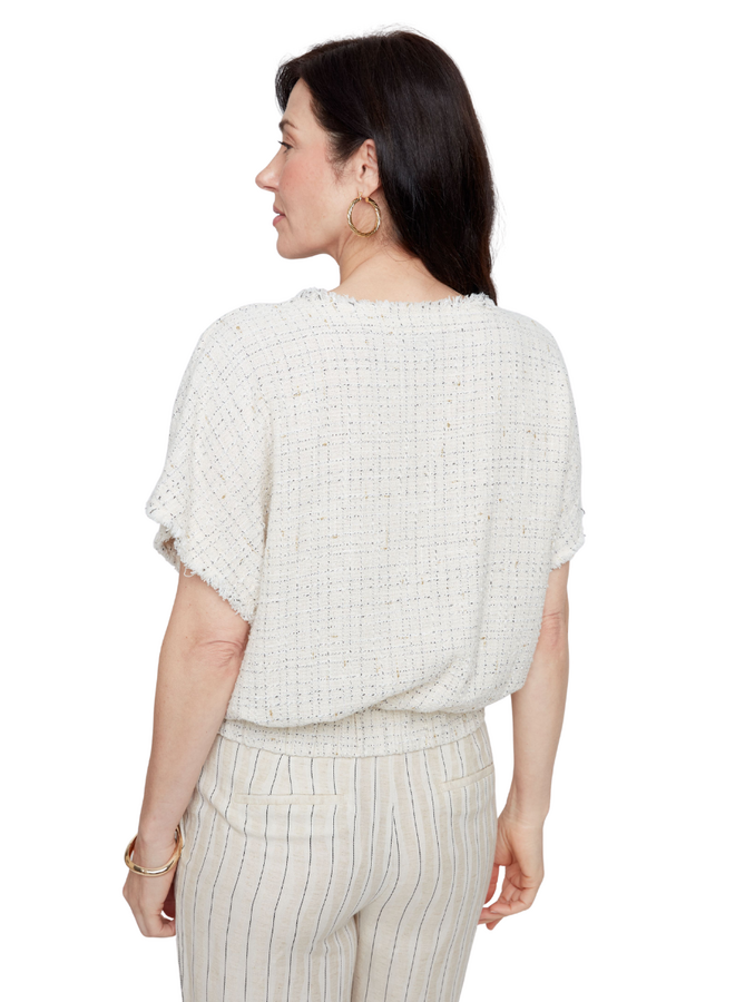 Renuar Tweed Top in Oyster