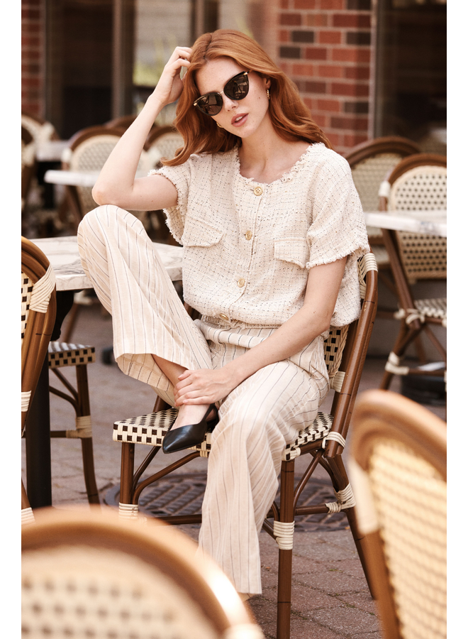 Renuar Tweed Top in Oyster