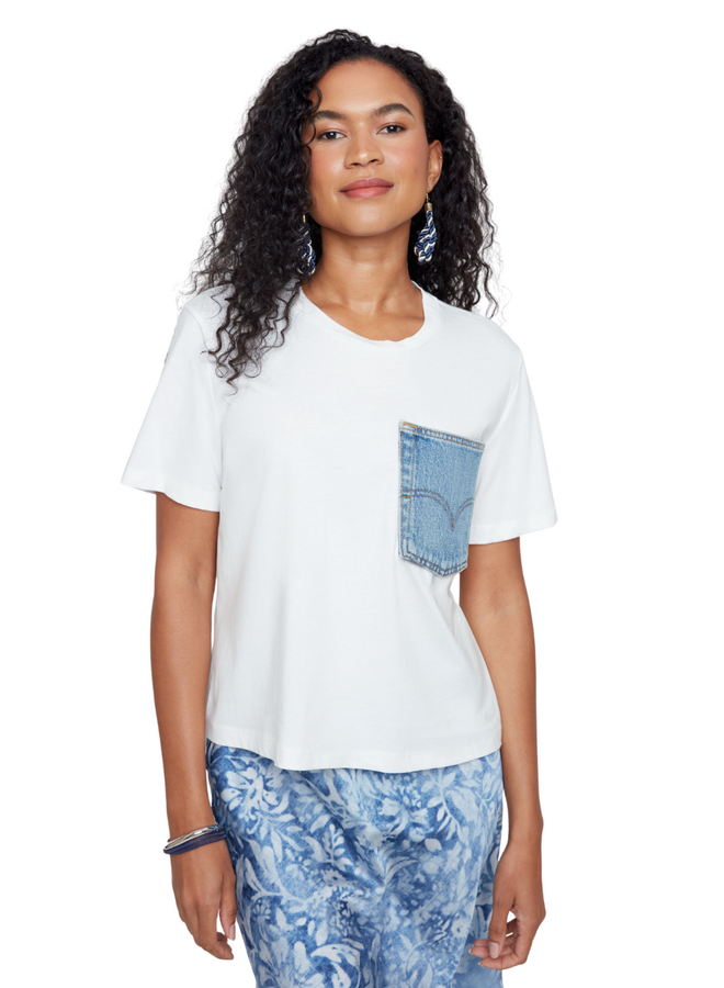 Renuar White Jean Pocket Tee