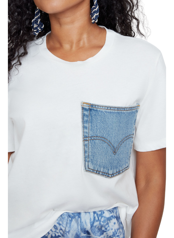 Renuar White Jean Pocket Tee