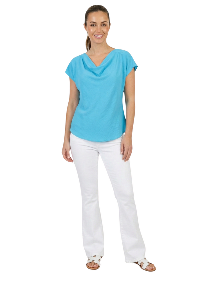 Turquoise Drape Top