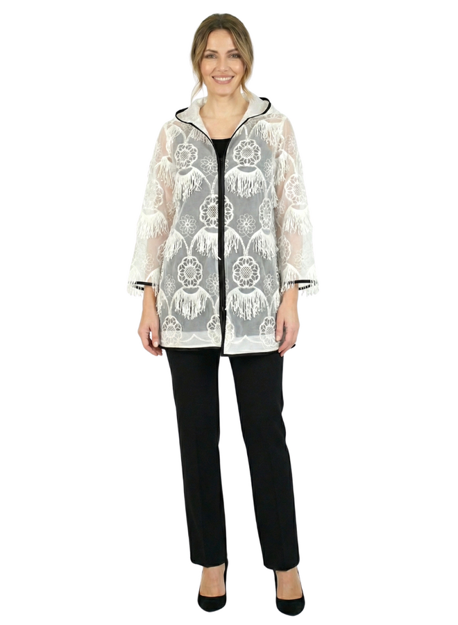 Aris A Fringe Jacket in White