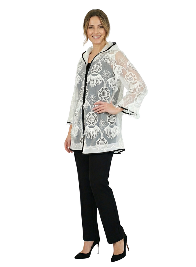 Aris A Fringe Jacket in White