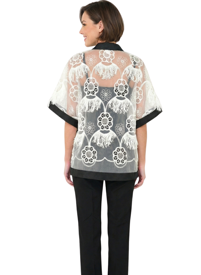 Aris A Fringe Jacket in White