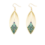 Swooping Oval Earrings In Peacock
