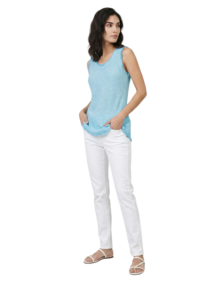 Raw Edge Linen Tank Top