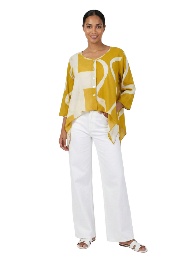 Sumatra Swirl Shirt in Mustard