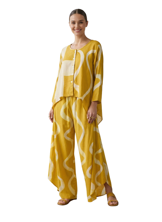 Sumatra Swirl Shirt in Mustard