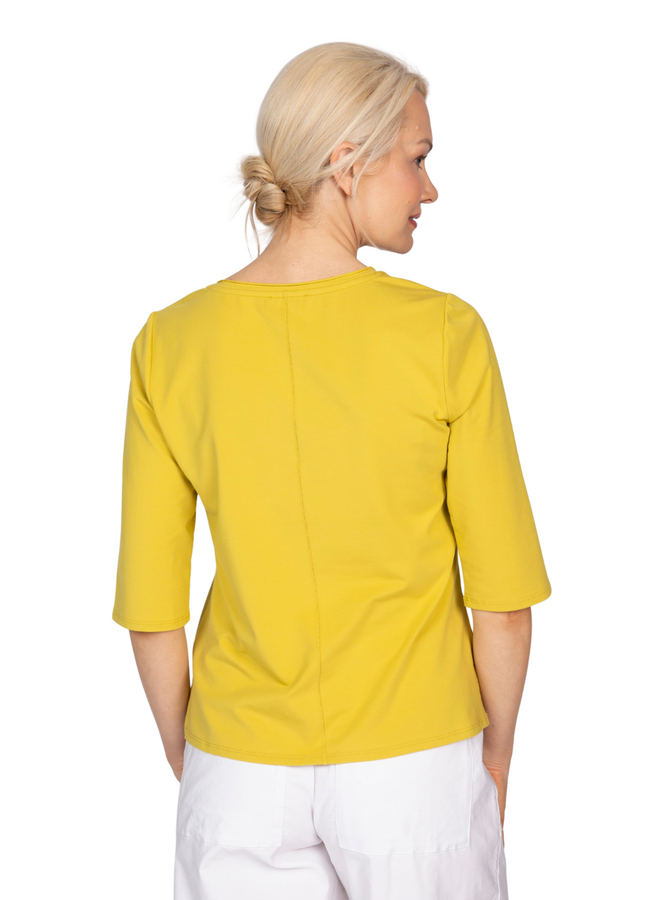 Olivia Elbow V-Neck Tee in Pear