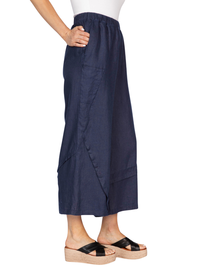 Olivia Linen Crossroads Pant in Navy