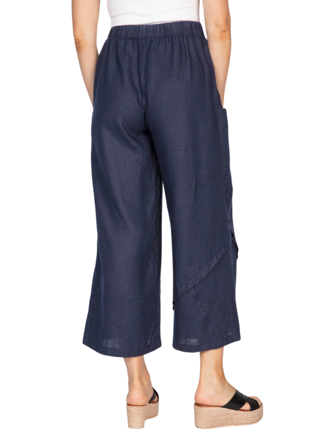 Olivia Linen Crossroads Pant in Navy