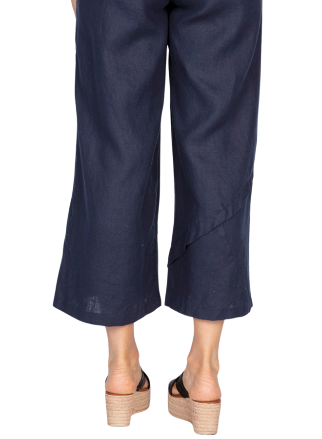 Olivia Linen Crossroads Pant in Navy