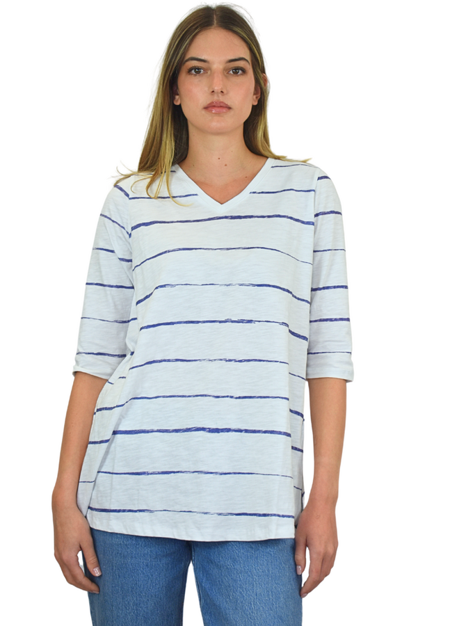 Renuar Knit Top In Blue Jean