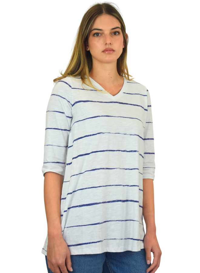 Renuar Knit Top In Blue Jean